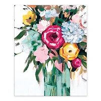 Bright Painted Flowers Tabletop Canvas Art