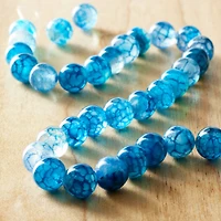 12 Packs: 2 ct. (24 total) Blue Crackle Agate Round Beads, 8mm by Bead Landing®