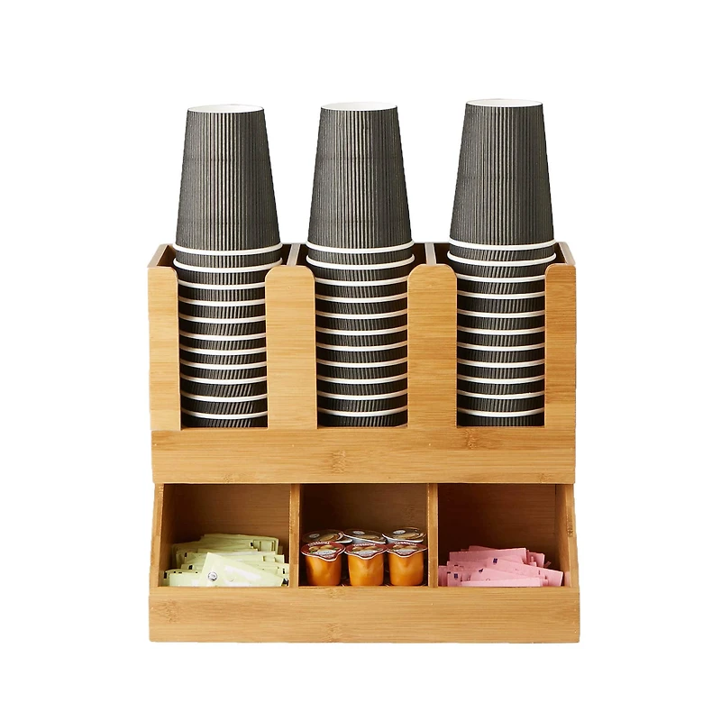 Mind Reader Brown 6-Compartment Coffee Condiment Organizer