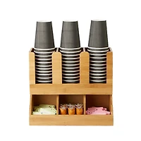 Mind Reader Brown 6-Compartment Coffee Condiment Organizer