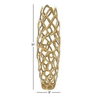 Gold Aluminum Contemporary Vase