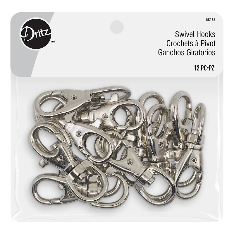 Dritz® Silver 2.5" Swivel Hooks, 12ct.