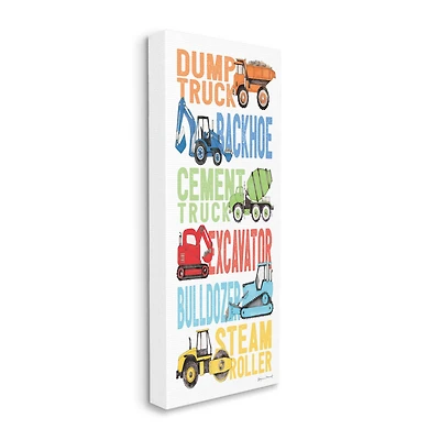Stupell Industries Kid's Traditional Construction Vehicles Playful Bold Text Canvas Wall Art