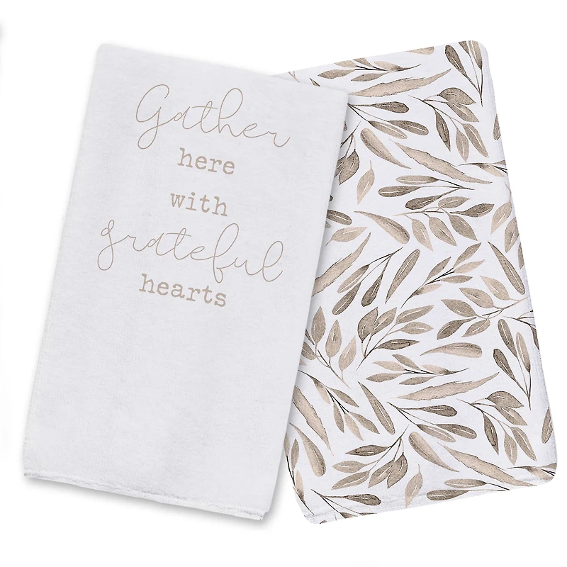 Gather Grateful Hearts Tea Towel Set