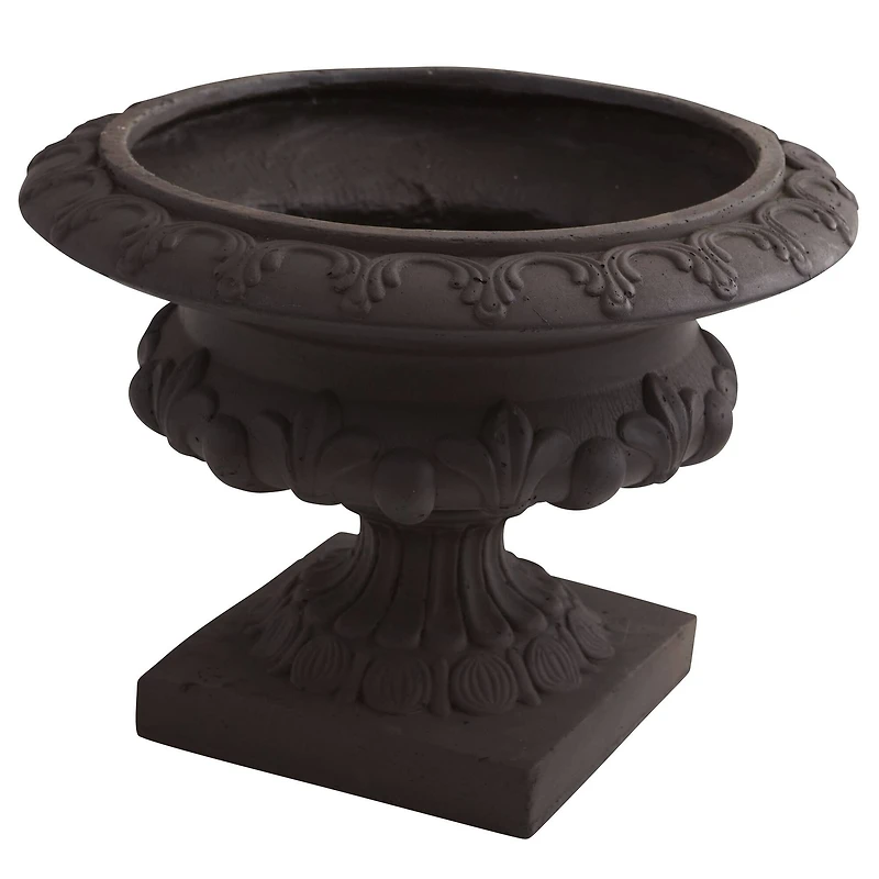 12.5" Iron-finish Decorative Urn