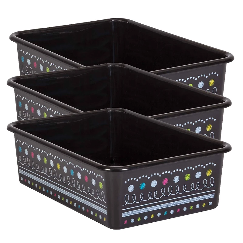 Teacher Created Resources® Chalkboard Brights Large Plastic Storage Bin, 3ct.
