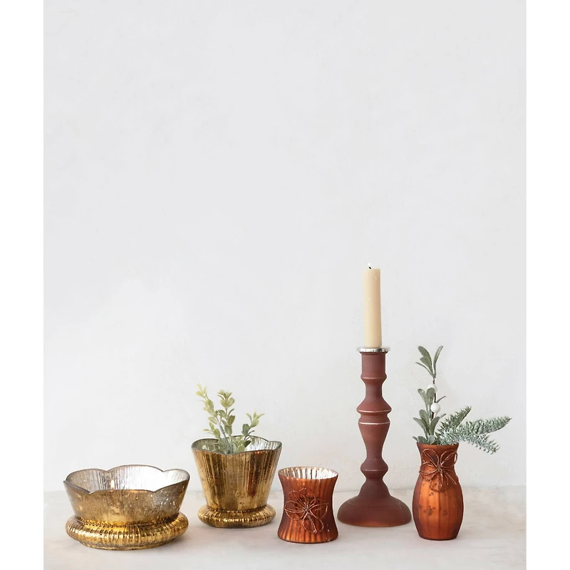 Hello Honey® 9" Mercury Glass Taper Candle Holder