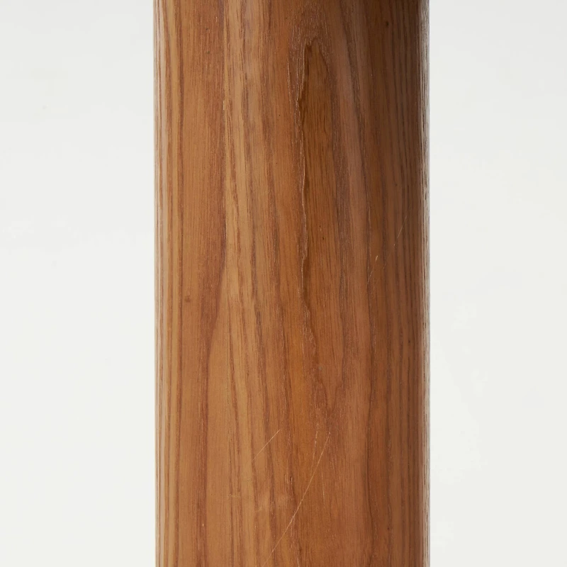 23.5" Brown Wood Handmade Round Living Room Coffee Table with Black Tabletop