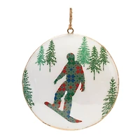 6" Ski & Snowboard Forest Metal Disc Ornaments Set