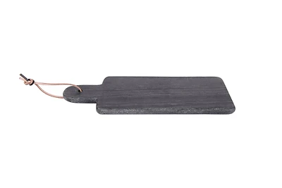 Hello Honey® 15" Rectangular Black Marble Cutting Board with Leather Strap