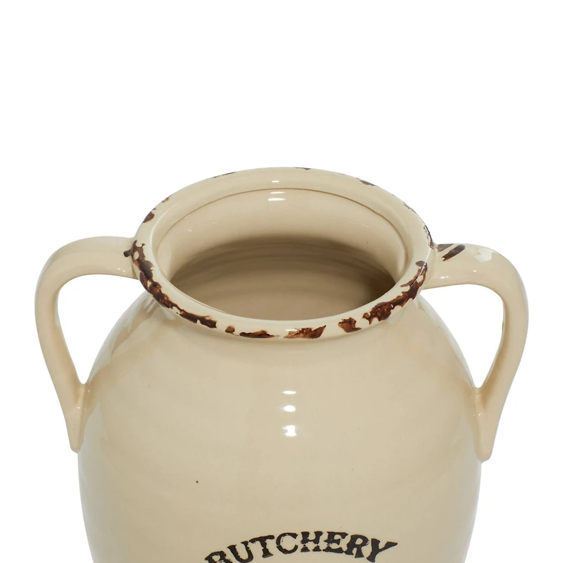 Set of 3 White Porcelain Farmhouse Vase, 8" x 10"