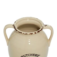 Set of 3 White Porcelain Farmhouse Vase, 8" x 10"