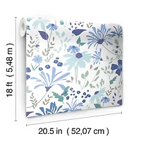 RoomMates Blue Bella Garden Peel & Stick Wallpaper