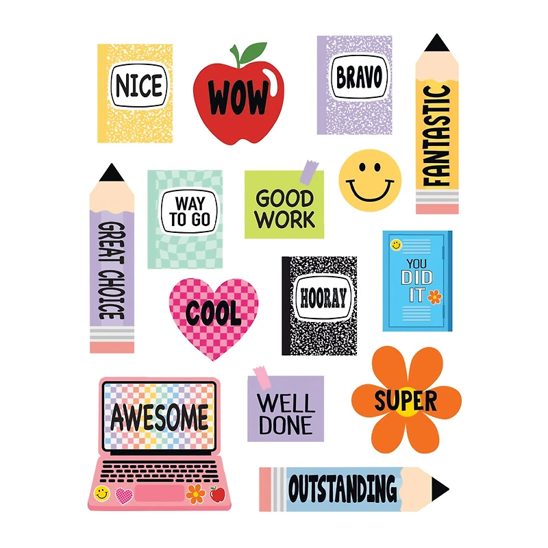 Teacher Created Resources® Cool for School Stickers, 12 Packs of 90 each