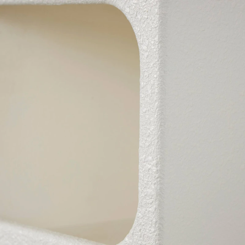 24" Cream Geometric Arched Wall Shelf