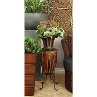 Brown Metal Rustic Vase, 27" x 9" x 9"