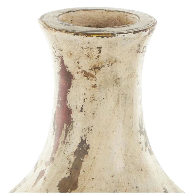 Brown Ceramic Antique Style Distressed Vase