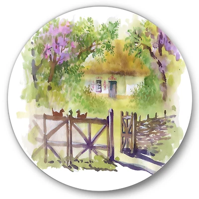 Designart - Painting Of Rustic Cottage In The Woods