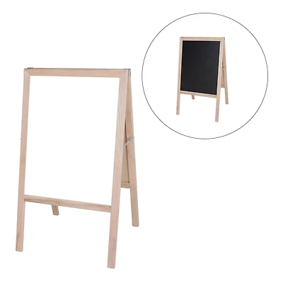 Crestline Natural White Dry-Erase & Black Chalkboard Marquee Easel, 42" x 24"