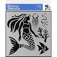 PA Essentials Mermaid Stencil, 12" x 12"
