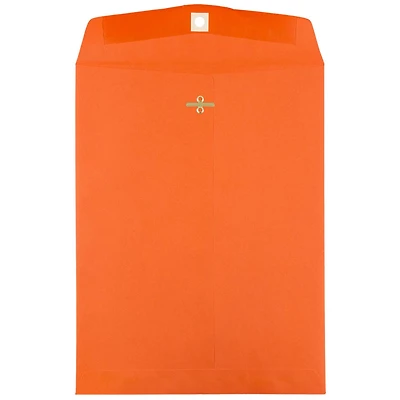 JAM Paper 9" x 12" Orange Recycled Clasp Closure Envelopes