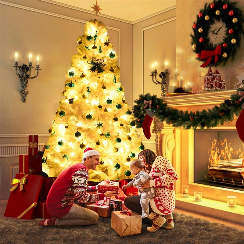 Costway 7.5ft. Unlit White Pine Artificial Christmas Tree