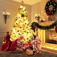 Costway 7.5ft. Unlit White Pine Artificial Christmas Tree