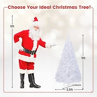Costway 5ft. Unlit White Artificial Christmas Tree with Stand