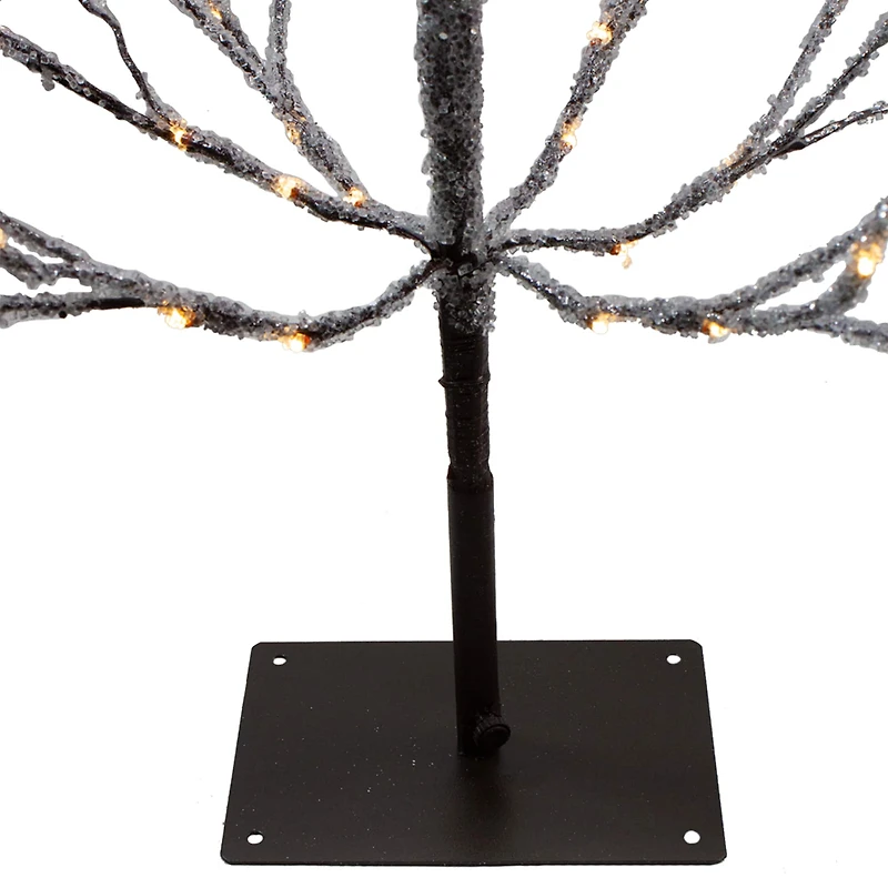 6ft. Pre-Lit Brown Artificial Christmas Tree with LED Clear Icicle Lights