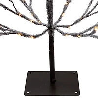 6ft. Pre-Lit Brown Artificial Christmas Tree with LED Clear Icicle Lights