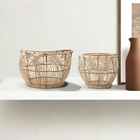 Hello Honey® Natural Handmade Decorative Rattan Basket Set