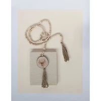 Hello Honey® 6ft. Paulownia Wood Beads with Deer Icons & Tassels Garland