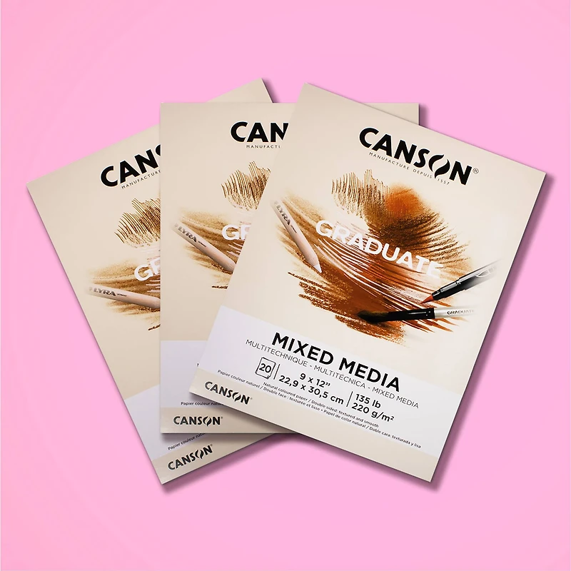 Canson® Graduate Foldover Natural Toned Mixed Media Pad, 9" x 12"