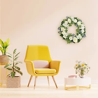 26" Artificial Peony, Hydrangea & Rose Floral Spring Wreath