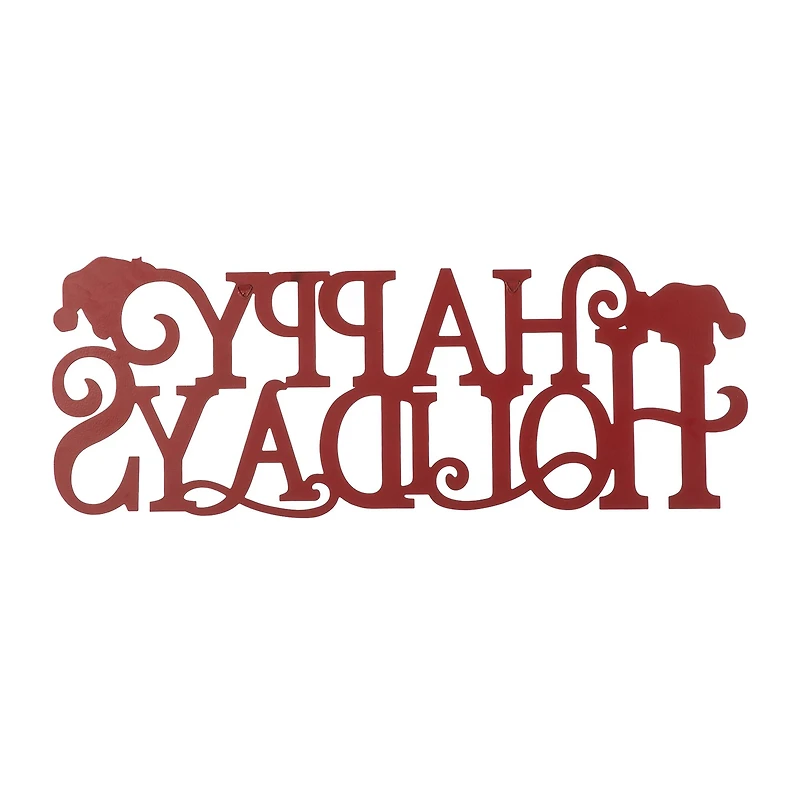 Glitzhome® 24'' HAPPY HOLIDAYS Metal Christmas Wall Décor