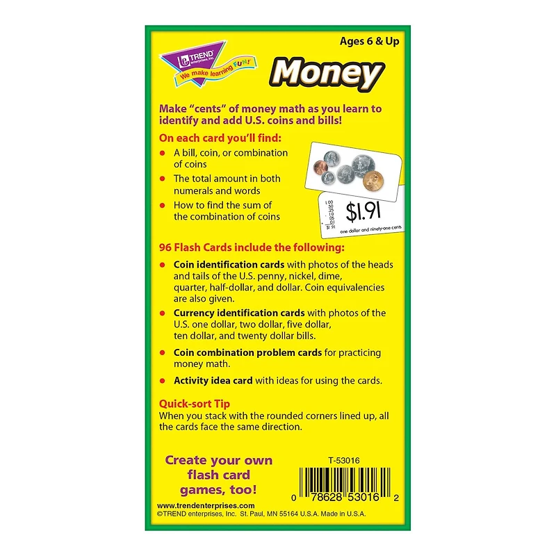 Trend Enterprises® Money Skill Drill Flash Cards