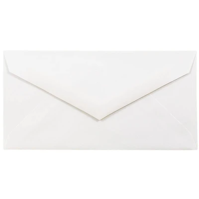 JAM Paper 3.875" x 7.5" Bright White Wove Monarch Strathmore Invitation Envelopes, 50ct.
