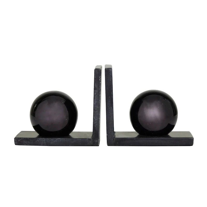 CosmoLiving by Cosmopolitan 6" Metallic Sphere & Marble Bookend Set