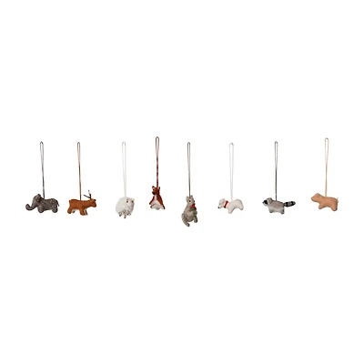 Hello Honey® 8 Pack 2" Animal Wool Felt Ornaments