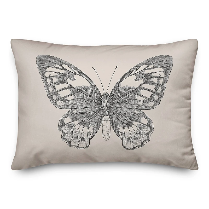 Butterfly Ink 20" x 14" Throw Pillow