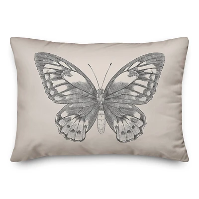 Butterfly Ink 20" x 14" Throw Pillow