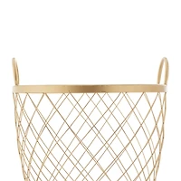 Modern Gold Metallic Rolling Basket Set