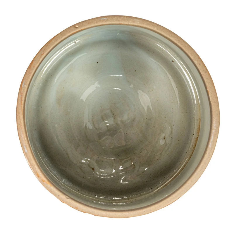 Hello Honey® 5" Beige Reactive Glaze Round Stoneware Canister with Lid