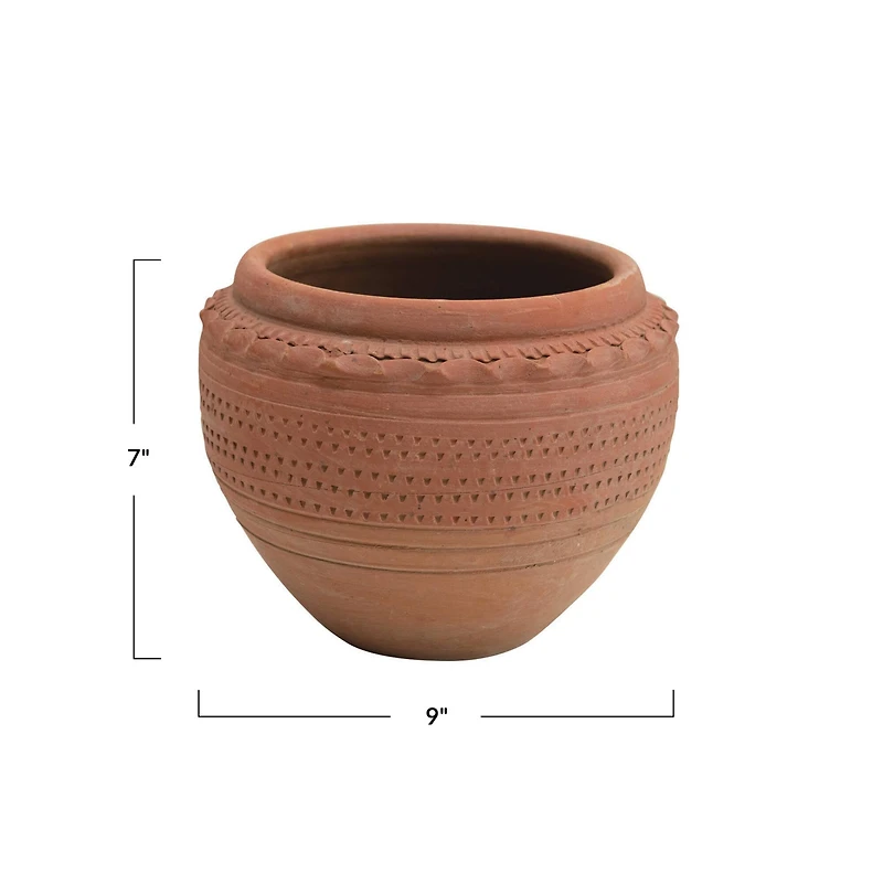 Hello Honey® 7'' Textured Terra-Cotta Pot