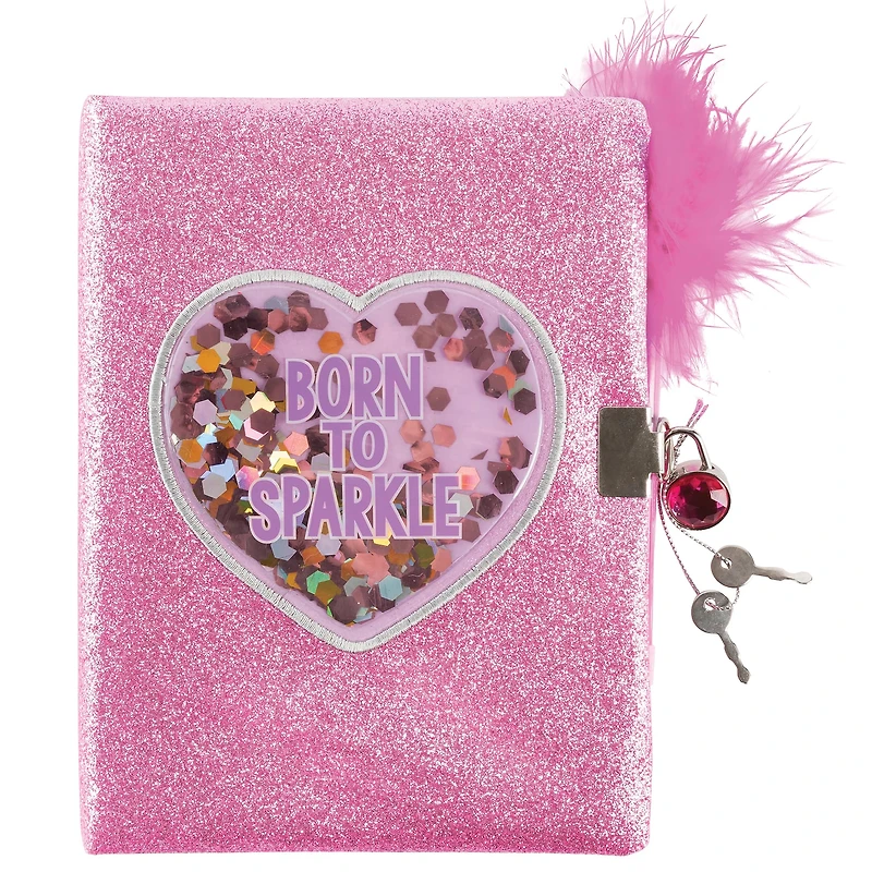 Make It Real 3C4G® Born To Sparkle Glitter Locking Journal