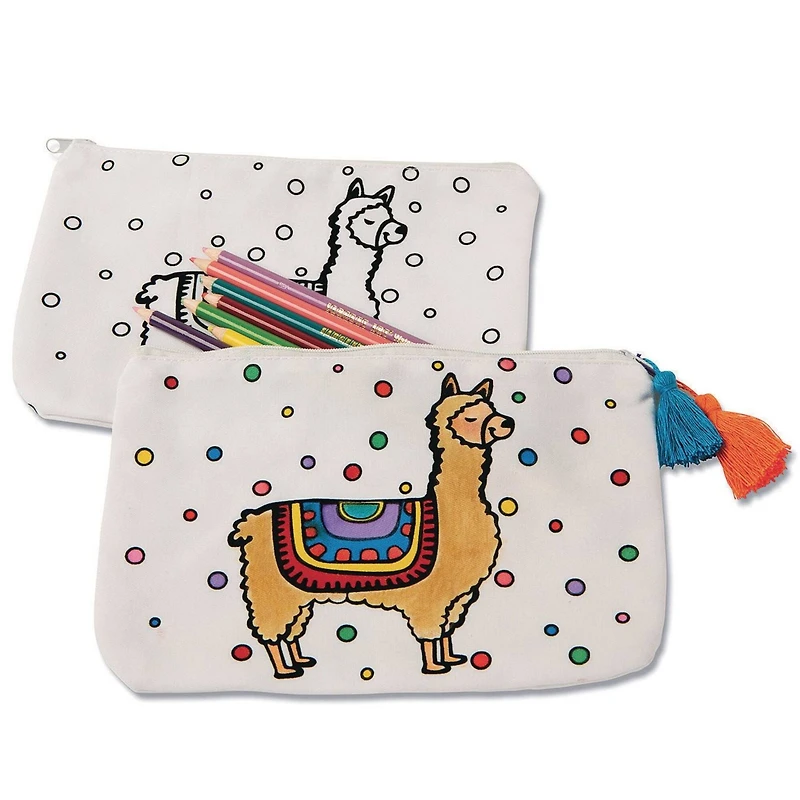 S&S® Worldwide Velvet Art Canvas Llama Pouch, 12ct.