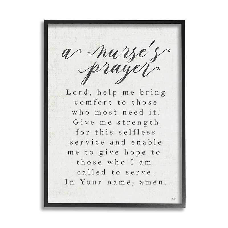 Stupell Industries A Nurse's Prayer Inspirational Office Faith Framed Wall Art