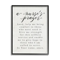 Stupell Industries A Nurse's Prayer Inspirational Office Faith Framed Wall Art