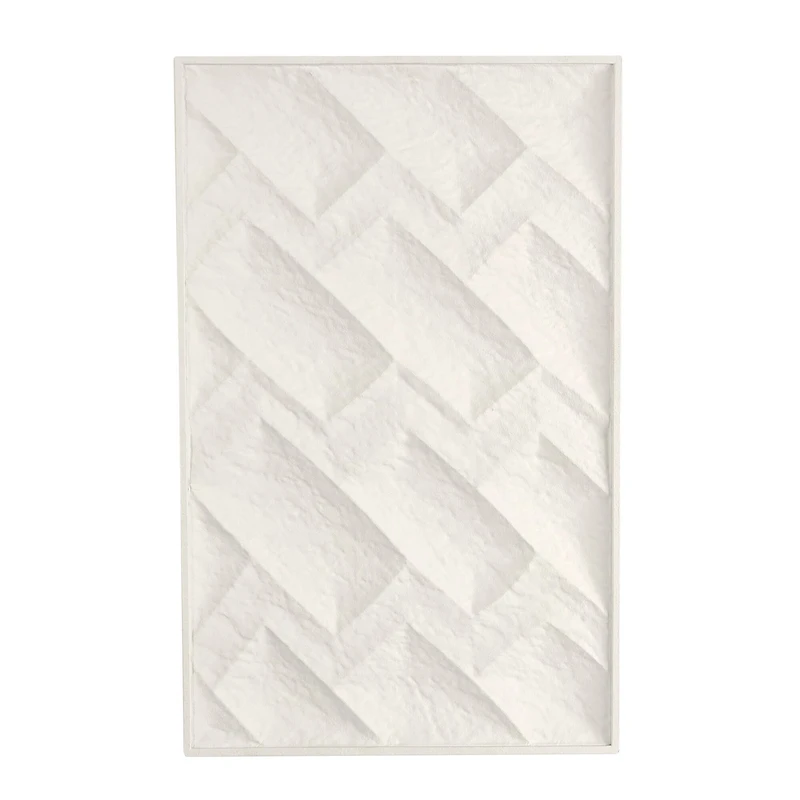 White metal geometric dimensional wall décor