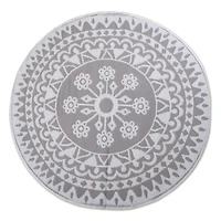 DII® Round Gray Floral Outdoor Rug, 5ft.
